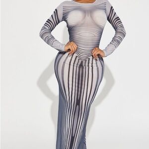 Masterpiece Mesh Maxi Dress Fashion Nova